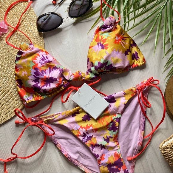 Zimmermann Floral Knotted Violet Bikini Set - Picture 4 of 14